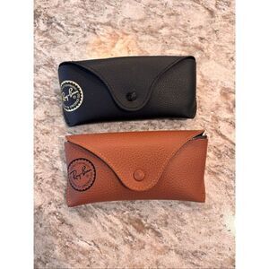 (2) Ray Ban sunglasses cases w microfiber towel
